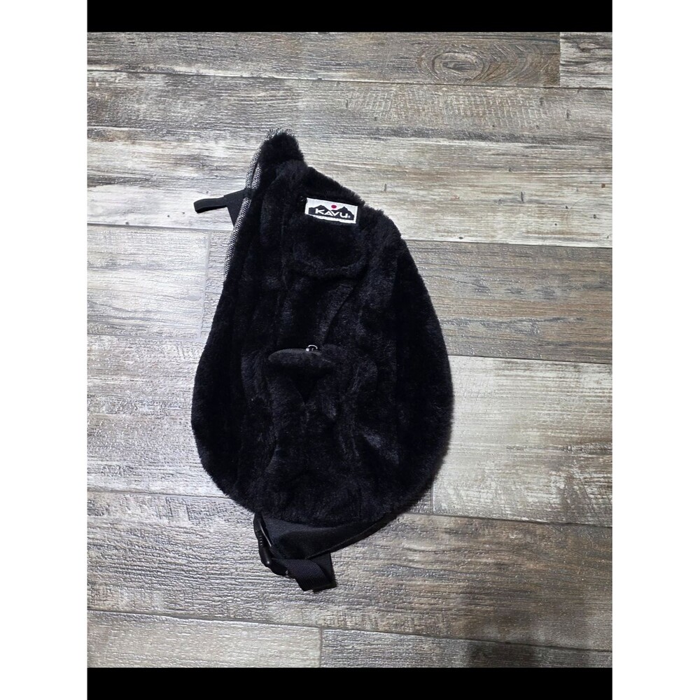 Kavu Black Faux Fur Sling Bag